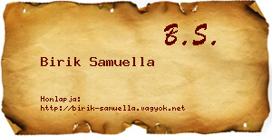 Birik Samuella névjegykártya